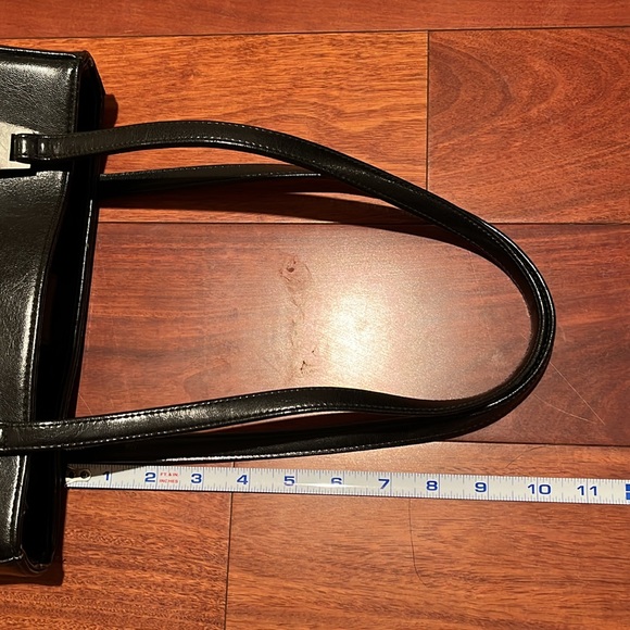 Liz Claiborne Vintage Faux Leather Handbag Black with Silver Accents, 10x9x2 - Picture 7 of 16
